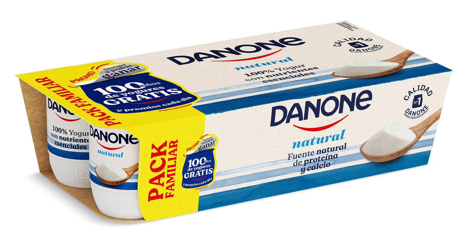Yogur Natural Danone Pack 8 X 120 G
