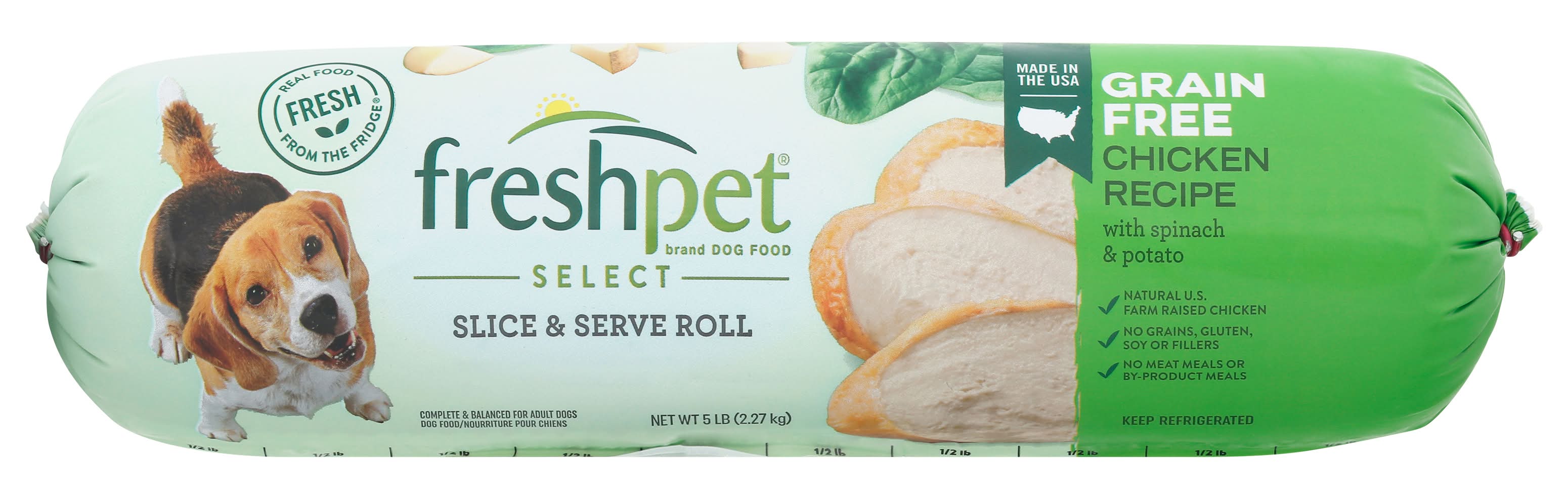 Freshpet Select Grain Free Slice & Serve Roll Chicken Recipe Dog Food (5 lbs)