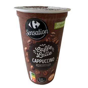 Café latte cappuccino Carrefour Sensation sin gluten 250 ml.