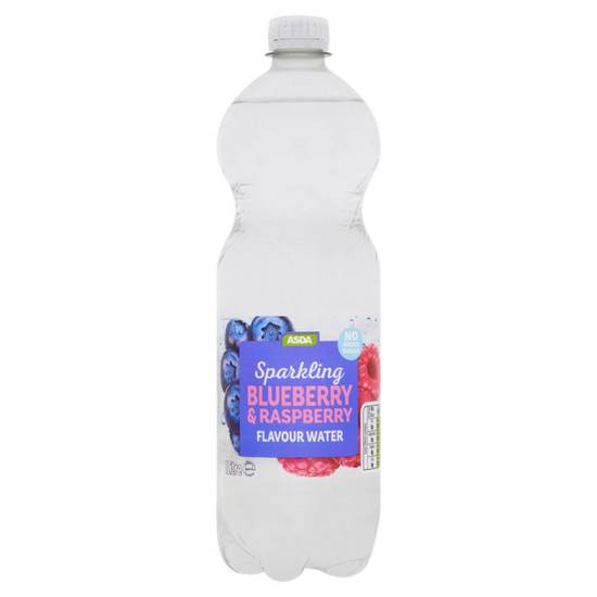 ASDA No Added Sugar Blueberry & Raspberry Flavoured Sparkling Water Bottle 1l