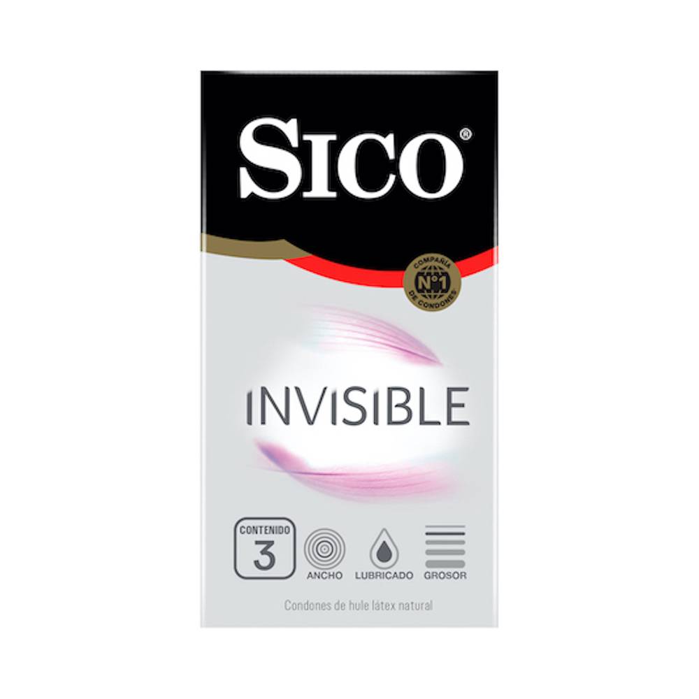 Sico condones de látex invisible (caja 3 piezas)
