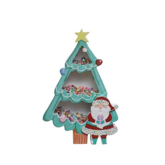 Ashland Sprinkle Shop Tree With Santa Tabletop Decor, 6.5"