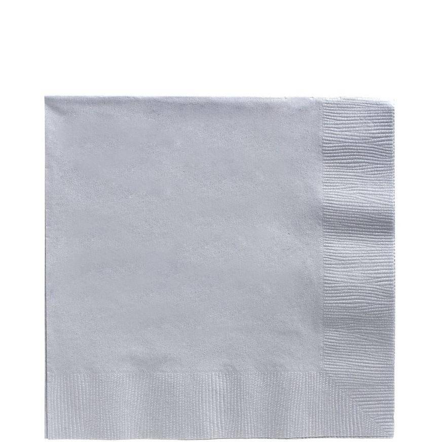 Party City Paper Lunch Napkins, Silver (100 ct)