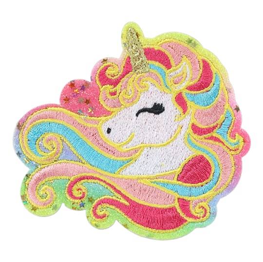 Make Market Iron-On & Adhesive Unicorn Embroidered Patch, 3.5 x 3.23 Inches, Multi