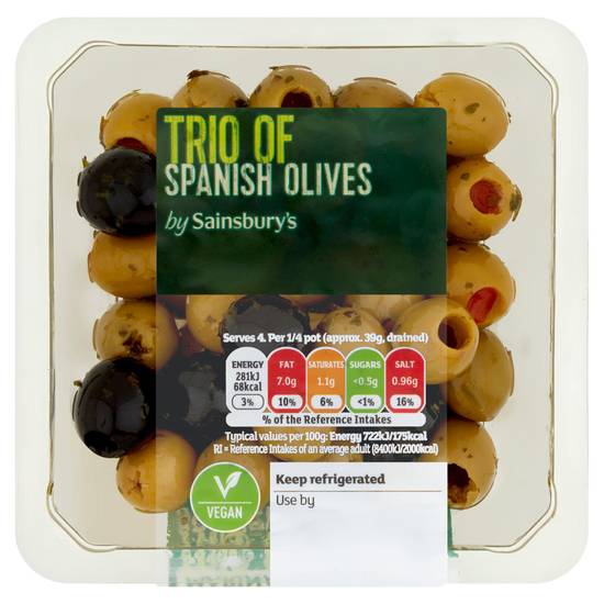Sainsbury's Trio Of Olives 160g
