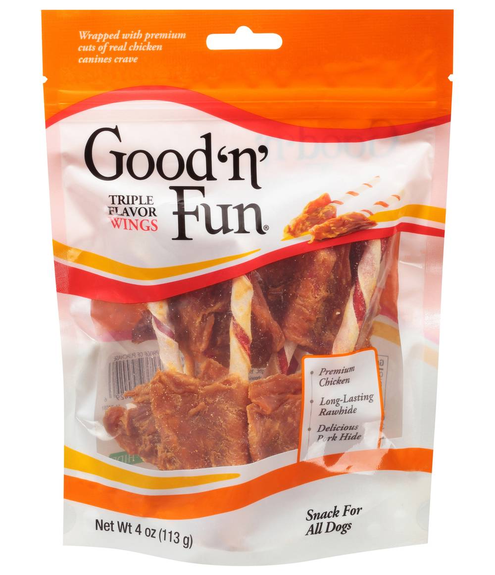 Good 'n' Fun Triple Flavor Wings Snack For All Dogs (4 oz)