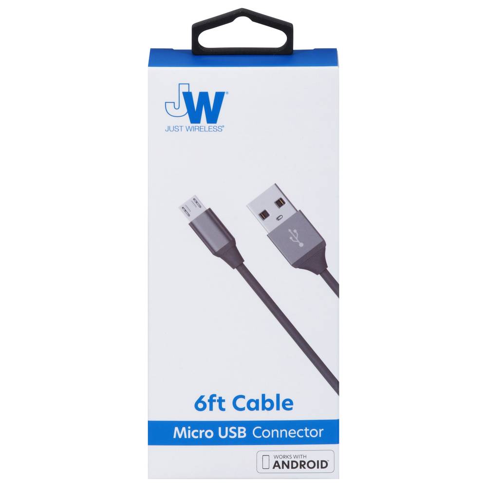 Just Wireless Micro Usb 6 ft Cable Connector