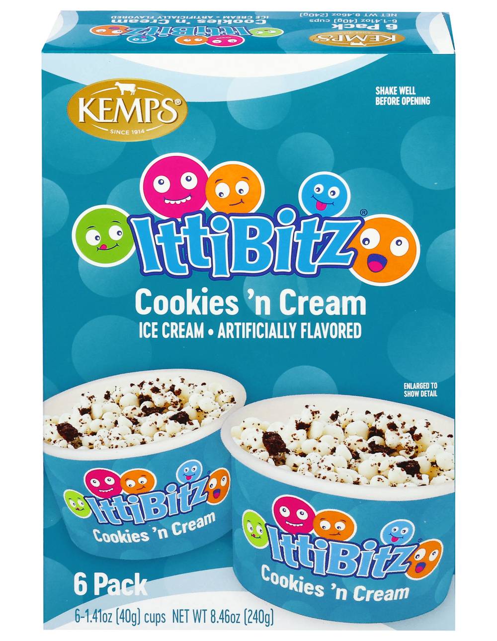 Kemps Lttibitz Ice Cream Cups, Cookie 'N Cream (1.41 oz, 6 ct)