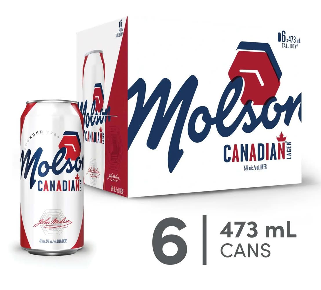Molson Canadian Lager Beer (6 x 473 ml)
