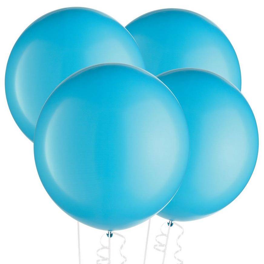 Uninflated 4ct, 24in, Caribbean Blue Balloons
