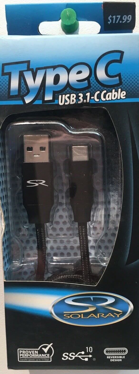 Solaray Type C USB 3.1 Cable