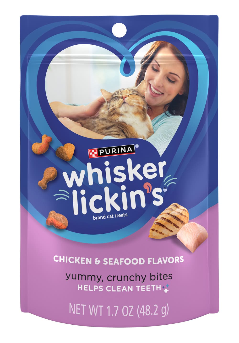 Purina Whisker Lickin's Crunchy & Yummy Chicken & Seafood Cat Treats (1.7 oz)