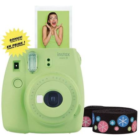 Fujifilm Instax Mini 9 Camera With Bonus Deluxe Strap (Color: Green)