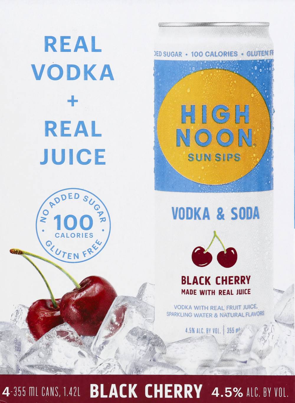 High Noon Sun Sips Vodka Hard Seltzer (4 ct, 0.35 L) (black cherry)