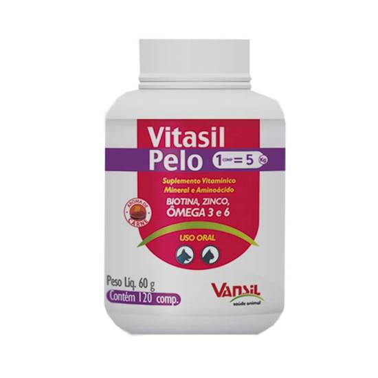 Vansil suplemnto vitam nico vitasil pelo 20 comprimidos 60g