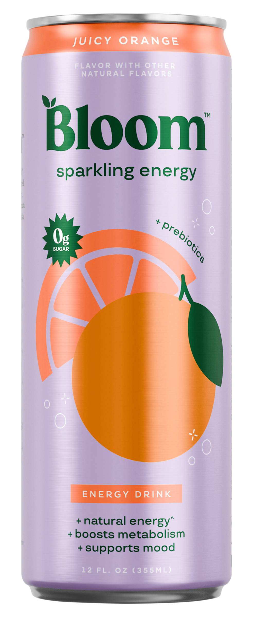 Bloom Sparkling Energy Drink, Juicy Orange (12 fl oz)