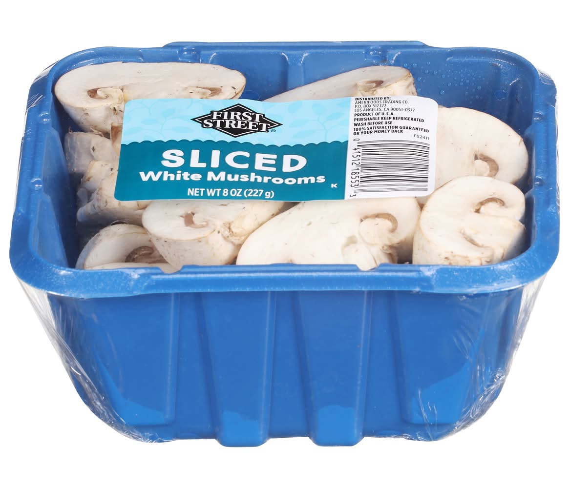 First Street Sliced White Mushrooms (8 oz)