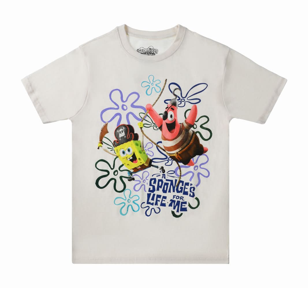 SpongeBob SquarePants™ A Sponge Life Graphic Tee Medium Cream