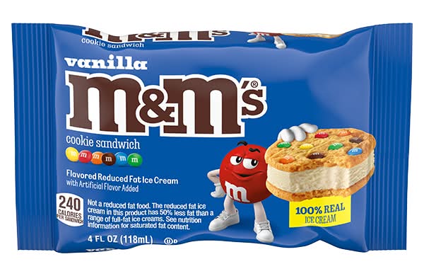 M&M's Vanilla Ice Cream Sandwich 4oz