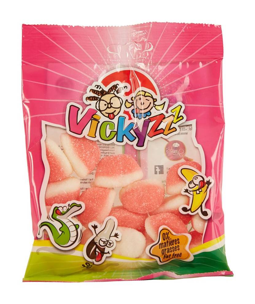 Vickyzzz - Bonbons bisous halal 0% m.g., fraise (100g)