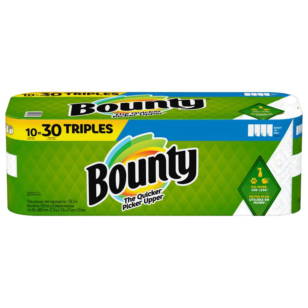 Bounty Select-A-Size White Triple Rolls Sheets Paper Towels (10 ct)