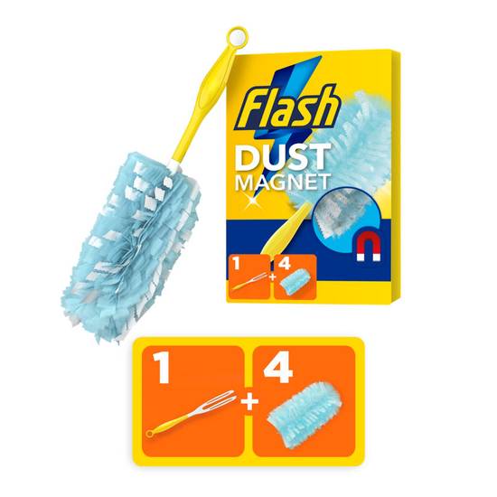 Flash Duster Dust Magnet Starter Kit (1 Handle + 4 Refills)