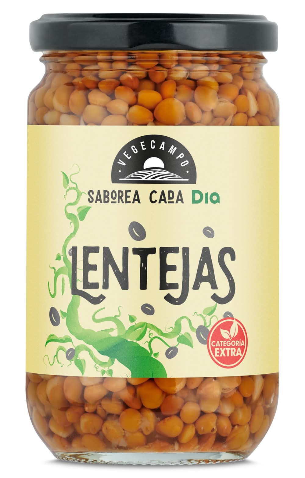 Lentejas Cocidas Vegecampo De Dia Frasco 210 G