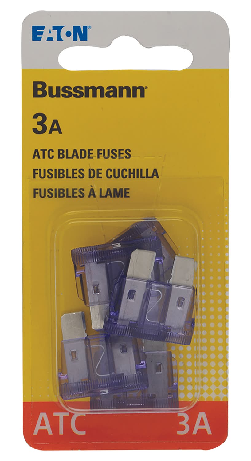 Bussmann 3 Amps Atc Purple Blade Fuse 5 Pk