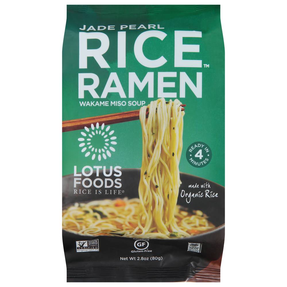 Lotus Foods Rice Ramen Jade Pearl Wakame Miso Soup Noodles (2.8 oz)