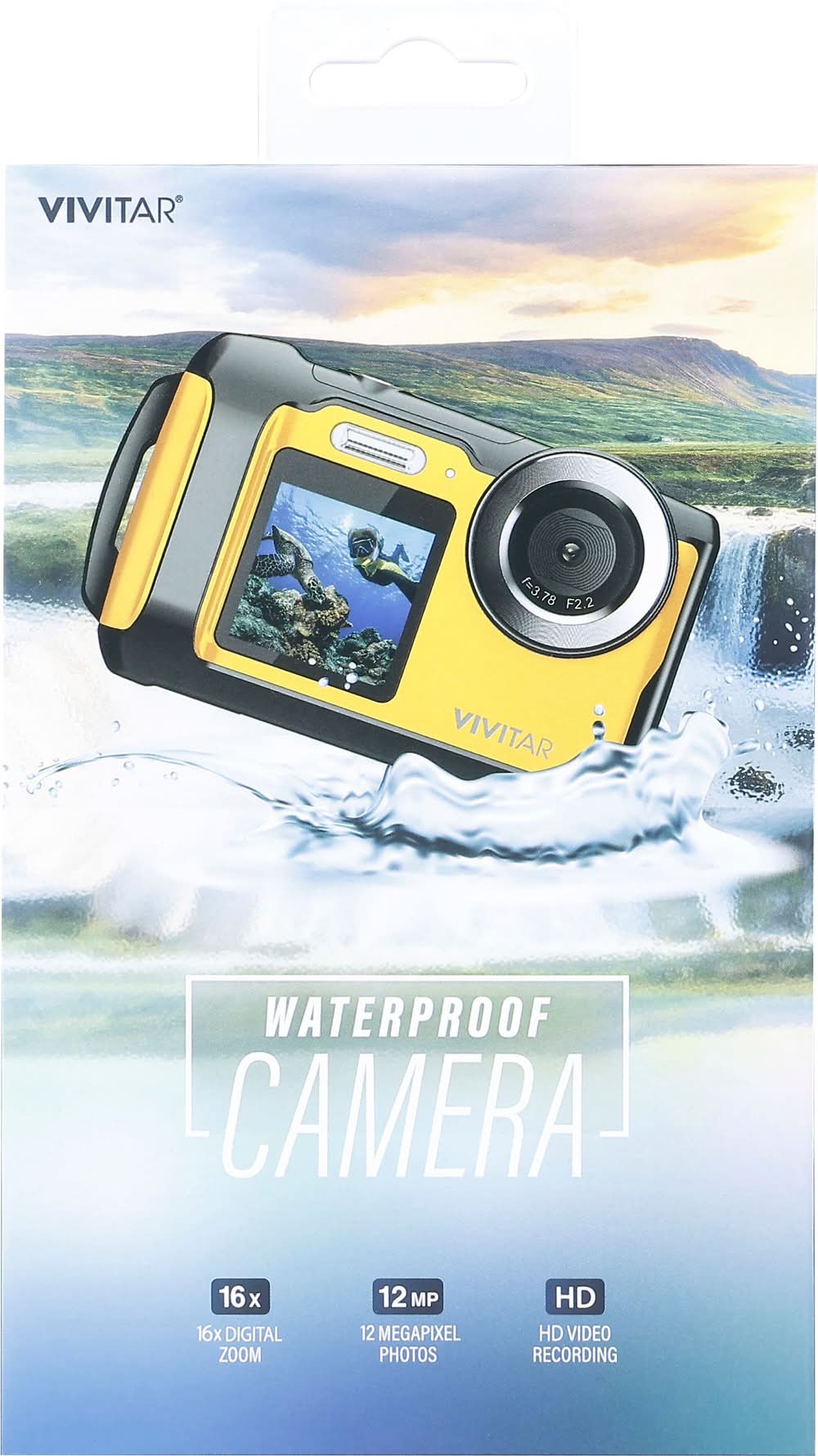 Vivitar - Dual Screen Waterproof Camera with 16x Digital Zoom and