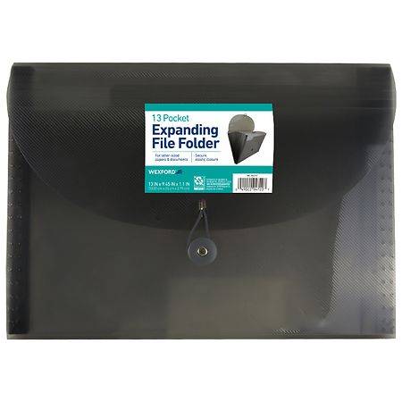 Wexford 13 Pocket Expanding File Folder Assortment, 13 In x 9.45In x 1.1In