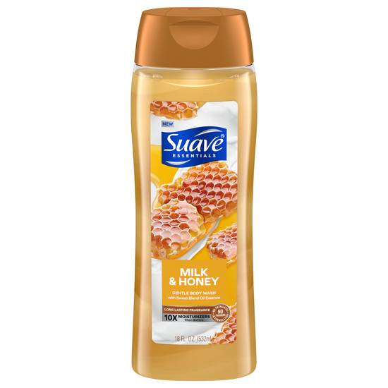 Suave Essentials Milk & Honey Body Wash With Sweet Blend Oil Essence