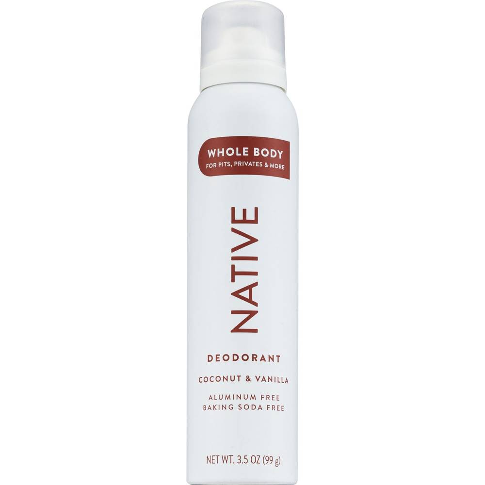 Native Whole Body Deodorant Spray, Coconut & Vanilla, 3.5 Oz