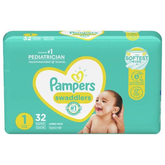 Pampers Swaddlers Diapers Size 1 (32 ct)