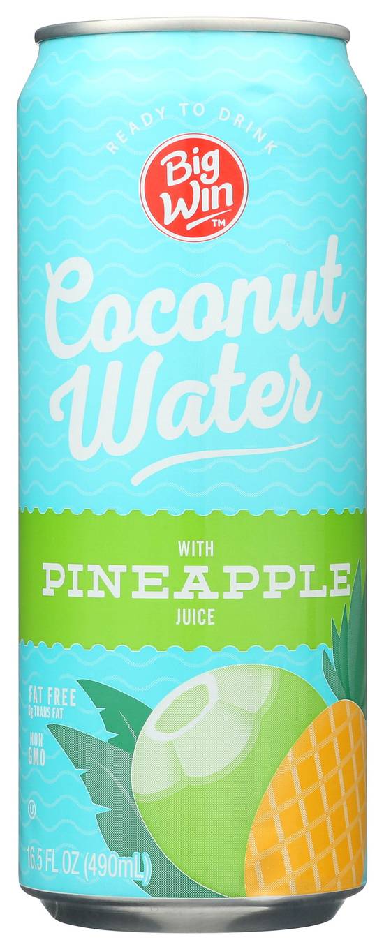 Order Big Win Coconut Water with Pineapple Can Bottle (16.5 oz) food online from Rite Aid store, Shawnee on bringmethat.com