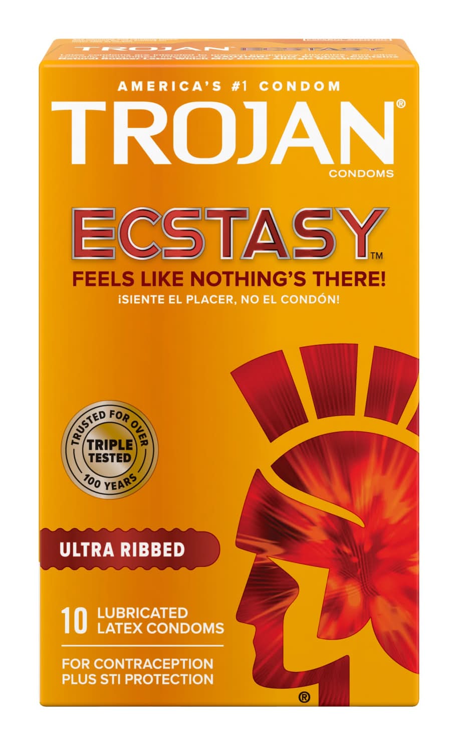 Trojan Ecstasy Ultra Ribbed Lubricated Latex Condoms