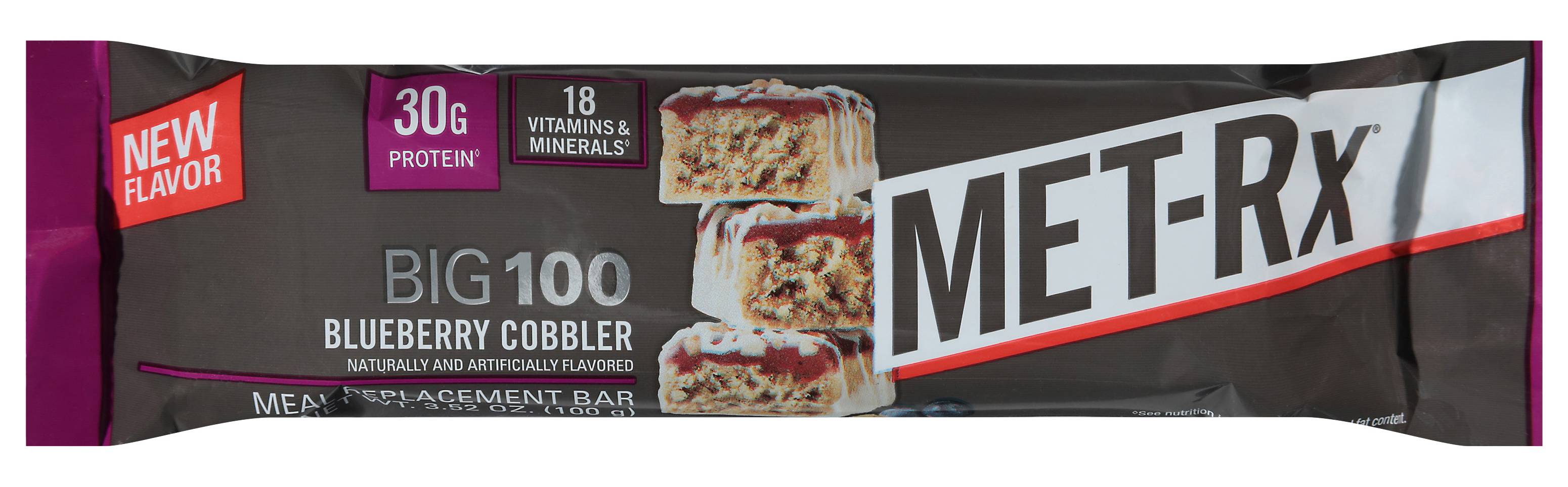 MET-Rx Big 100 Meal Replacement Bar, Blueberry Cobbler (3.52 oz)