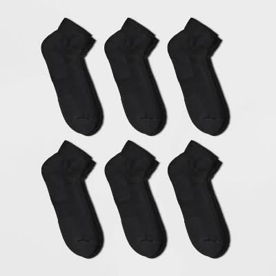 Goodfellow & Co. Odor Resistant Quarter Socks, Men, 6-12, Black (6 ct)