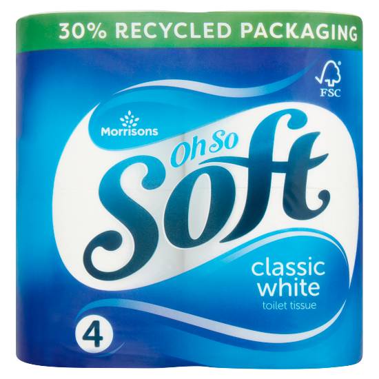 Morrisons Classic White, Oh So Soft Toilet Tissue (4 pack)