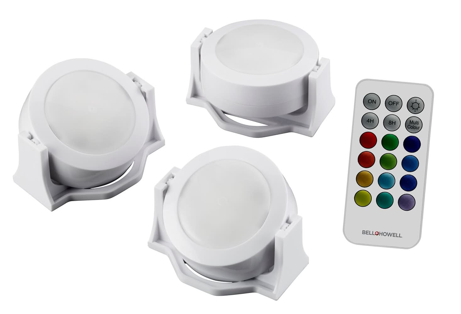 BELL + HOWELL Bell+Howell 3 -Pack 2.95-in Battery LED Under Cabinet Light Bar with Remote