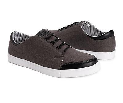 Men's 10 Lukees Black Laced Slip-On Sneakers