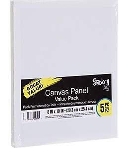 STUDIO 71 Primed White Canvas Panel, 10 x 8, 5/Pack (30018690)
