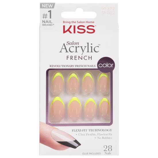 Kiss Salon Acrylic Flexi Fit Technology French Nails Medium (91372 sfo02)