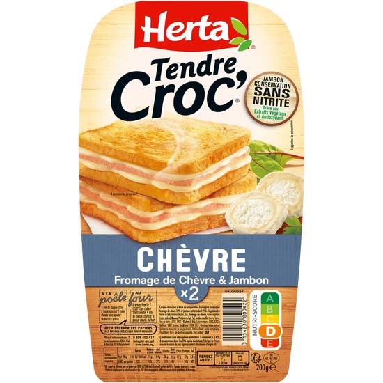 Herta - Tendre croc' sandwiche au fromage de chèvre  et jambon (2 pièces)