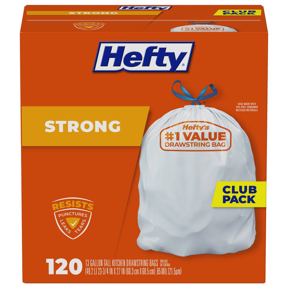 Hefty Strong 13 Gallon Tall Kitchen Drawstring Bags