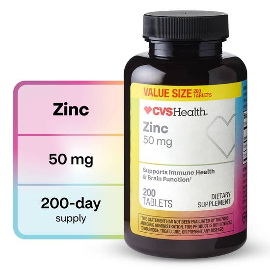 CVS Health Zinc Tablets, 200 CT