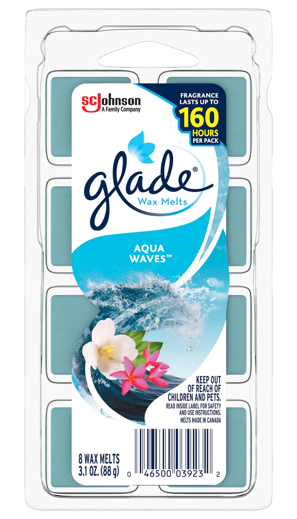 Glade Wax Melts Air Freshener Refill, Aqua Waves (3.1 oz, 8 ct)