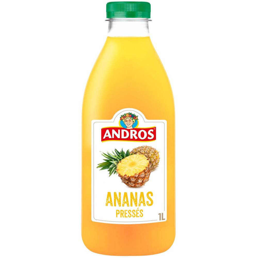 Jus D'Ananas Pressés 100% Pur Jus Sans Sucres Ajoutés  ANDROS - la bouteille de 1L