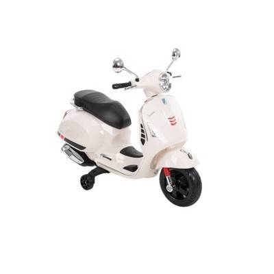 Huffy 6V Electric Mini Vespa Ride 801 Ride on Scooter, White