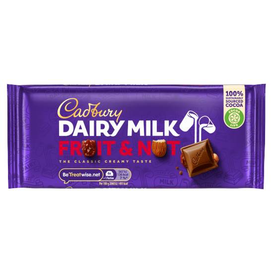 Cadbury Dairy Milk Fruit & Nut Chocolate Bar (110g)